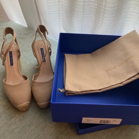 LIKE NEW in box with bag! Stuart Weitzman Espadrille Wedge. 6.5M - Picture 5 of 9